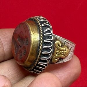 Antique Central Asian Carnelian
Intaglio Tribal Silver Ring